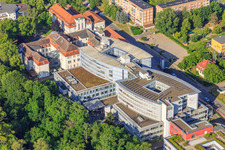 Aerial photograpy of Harzklinikum - Location Quedlinburg from the northeast in Quedlinburg in the state Saxony-Anhalt, Germany
