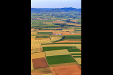 Drilling site of the deep drilling rig V20 of Vercana GmbH for Vulcan Energy at Schleidberg for the extraction of geothermal energy and lithium in Insheim in the state Rhineland-Palatinate, Germany from the drone perspective