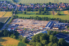 Construction site of the new logistics park of HANSAINVEST and DFI-Real-Estate Kandel after demolition of the OBI market in the district Minderslachen in Kandel in the state Rhineland-Palatinate, Germany