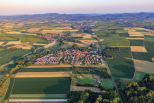 Aerial photograpy of Village view from the east in Barbelroth in the state Rhineland-Palatinate, Germany