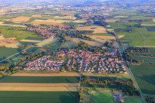 Oblique view of Village view from the east in Barbelroth in the state Rhineland-Palatinate, Germany