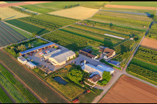 Farmer's Garden in Winden in the state Rhineland-Palatinate, Germany from the plane
