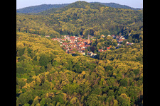 Village view from the east in Dörrenbach in the state Rhineland-Palatinate, Germany