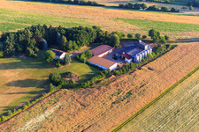 Aerial photograpy of Resettler farm in Dörrenbach in the state Rhineland-Palatinate, Germany