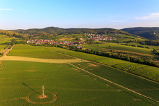 Wine town from the east in the district Gleiszellen in Gleiszellen-Gleishorbach in the state Rhineland-Palatinate, Germany