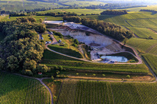 Sand pit opencast mine in the district Gleiszellen in Gleiszellen-Gleishorbach in the state Rhineland-Palatinate, Germany from above
