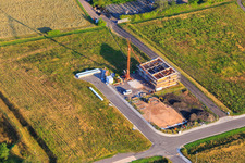 Aerial photograpy of Industrial area Am Lokschuppen under development in Klingenmünster in the state Rhineland-Palatinate, Germany