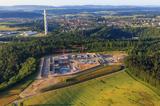 Oblique view of Construction site for the new correctional facility Rottweil in Rottweil in the state Baden-Wuerttemberg, Germany