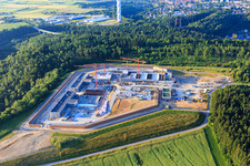 Construction site for the new correctional facility Rottweil in Rottweil in the state Baden-Wuerttemberg, Germany from above