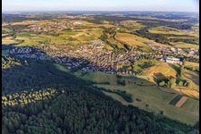 View of the town from the east in Denkingen in the state Baden-Wuerttemberg, Germany