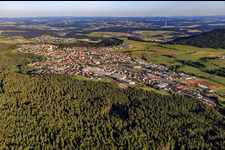 Aerial view of View of the town from the east in Gosheim in the state Baden-Wuerttemberg, Germany