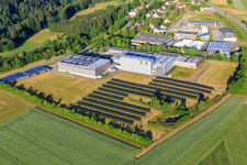 Open-space PV system at the Eferenstraße industrial estate with rio-sys and Gebr. Schwarz GmbH in the district Neukirch in Rottweil in the state Baden-Wuerttemberg, Germany