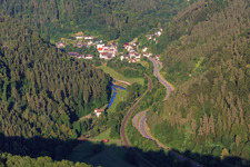 Village in the Neckar Valley with dam Talhausen in the district Talhausen in Epfendorf in the state Baden-Wuerttemberg, Germany