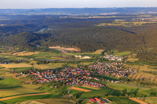 View of the town from the west on this side of the A81 in the district Wittershausen in Vöhringen in the state Baden-Wuerttemberg, Germany