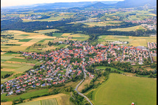 View of the town from the southwest in the district Ostdorf in Balingen in the state Baden-Wuerttemberg, Germany