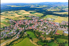 Village view from the southwest in the district Ostdorf in Balingen in the state Baden-Wuerttemberg, Germany