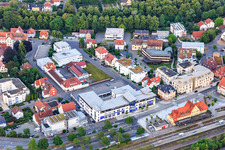 Bahnhofstraße commercial area with Klaiber GmbH & Co. KG in Balingen in the state Baden-Wuerttemberg, Germany