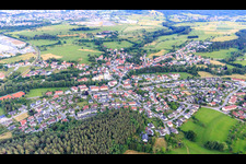 View from the north in the district Endingen in Balingen in the state Baden-Wuerttemberg, Germany