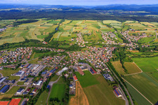 Aerial view of View of the town from the east in the district Fluorn in Fluorn-Winzeln in the state Baden-Wuerttemberg, Germany