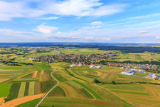 Aerial photograpy of View of the town from the east in the district Fluorn in Fluorn-Winzeln in the state Baden-Wuerttemberg, Germany