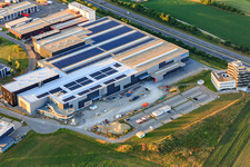 Aerial view of Bucher Stahlhandel GmbH, BAH Personaldienste GmbH and weisenburger bau GmbH in Zimmern ob Rottweil in the state Baden-Wuerttemberg, Germany