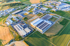 Schwarzwaldring/Albring industrial area with Maschinenfabrik Berthold Hermle AG, Bucher Stahlhandel GmbH, BAH Personaldienste GmbH, weisenburger bau GmbH, acp systems AG and ACI Systems GmbH and Müller Hydraulik GmbH in Zimmern ob Rottweil in the state Baden-Wuerttemberg, Germany