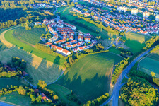 Aerial view of New development area Hegneberg (Überlinger Straße) from the northwest in Rottweil in the state Baden-Wuerttemberg, Germany