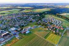 View of the town from the southwest in the district Herrenzimmern in Bösingen in the state Baden-Wuerttemberg, Germany