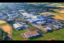 Maybachstraße industrial park with Flexco Europe GmbH, euroTECH Handling GmbH, chefbeschlag GmbH, MAFU Group, and Blickle Räder+Rollen GmbH u. Co. KG in Rosenfeld in the state Baden-Wuerttemberg, Germany