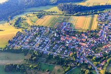 View of the town from the northwest in the district Isingen in Rosenfeld in the state Baden-Wuerttemberg, Germany
