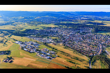 View of the town from the northwest behind the Siemensstr industrial area in Geislingen in the state Baden-Wuerttemberg, Germany