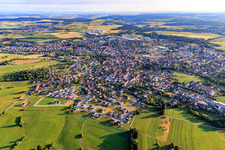 View of the town from the south in the district Steinhofen in Bisingen in the state Baden-Wuerttemberg, Germany