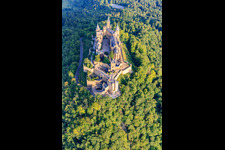 Hohenzollern Castle from the southeast in the district Zimmern in Bisingen in the state Baden-Wuerttemberg, Germany from above