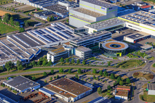 Aerial photograpy of Heinrich-Blickle-Straße industrial park with chefbeschlag GmbH, MAFU Group, and Blickle Räder+Rollen GmbH u. Co. KG in Rosenfeld in the state Baden-Wuerttemberg, Germany