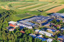 Oberwiesachstraße industrial area with ROHE Technology GmbH, Pewe Weidlich GmbH, SuperAlloy Manufaktur GmbH and Dobergo GmbH & Co. KG in the district Betzweiler in Loßburg in the state Baden-Wuerttemberg, Germany
