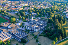Panorama-Bad Freudenstadt, Theodor-Gerhardt-Schule, Kepler Gymnasium, Stadionhalle and Kreishalle in Freudenstadt in the state Baden-Wuerttemberg, Germany