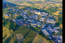Industrial area Industriestraße with Schäflein Logistics GmbH, fischer Werkzeug- und Formenbau GmbH, Maschinenfabrik Lauffer GmbH & Co. KG, P3 Logistic Parks, Volz Luftfilter GmbH & Co. KG, and Rettenmeier Mühle GmbH, ALBA Süd GmbH & Co. KG - Horb in Horb am Neckar in the state Baden-Wuerttemberg, Germany