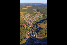 Aerial view of Overview of the town from the east in the district Tennenbronn in Schramberg in the state Baden-Wuerttemberg, Germany