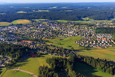 Aerial view of City view from the north in the district Saint Georgen im Schwarzwald in St. Georgen im Schwarzwald in the state Baden-Wuerttemberg, Germany