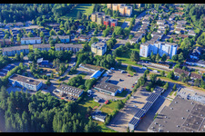 Feldbergstraße industrial area with Gebrüder Kieninger and swiss TAC GmbH Germany in the district Saint Georgen im Schwarzwald in St. Georgen im Schwarzwald in the state Baden-Wuerttemberg, Germany