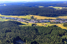 Industrial area Industriestraße from the south in the district Saint Georgen im Schwarzwald in St. Georgen im Schwarzwald in the state Baden-Wuerttemberg, Germany