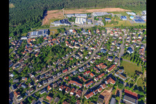 Oblique view of View of the town from the east in Mönchweiler in the state Baden-Wuerttemberg, Germany