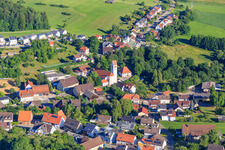 Church of St. Hilarius and local administration in the district Weilersbach in Villingen-Schwenningen in the state Baden-Wuerttemberg, Germany