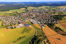 Aerial view of View from the southeast in Dunningen in the state Baden-Wuerttemberg, Germany