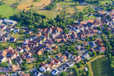 Village view from the south with tower in Oberhausen in the state Rhineland-Palatinate, Germany