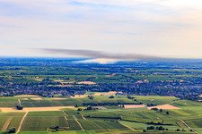 Plume of smoke over Landau due to an exploded single-family house in the district Dammheim in Landau in der Pfalz in the state Rhineland-Palatinate, Germany