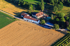 Aerial view of Mühlengrund Restaurant in the district Heuchelheim in Heuchelheim-Klingen in the state Rhineland-Palatinate, Germany