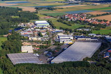 Construction site for the new logistics park of HANSAINVEST and DFI-Real-Estate Kandel after demolition of the OBI market in the district Minderslachen in Kandel in the state Rhineland-Palatinate, Germany out of the air