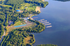 Jetty at the Bostalsee of the SALT sailing school in the district Bosen in Nohfelden in the state Saarland, Germany