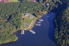 Boat docks at Lake Bostal of the Saarland Sailors' Association in the district Bosen in Nohfelden in the state Saarland, Germany